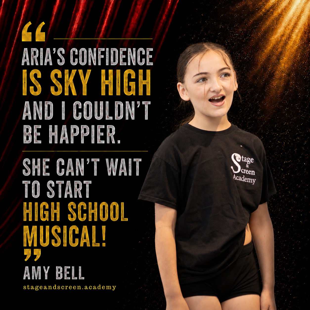 Aria's confidence is sky high and I couldn't be happier. She can't wait to start High School Musical!